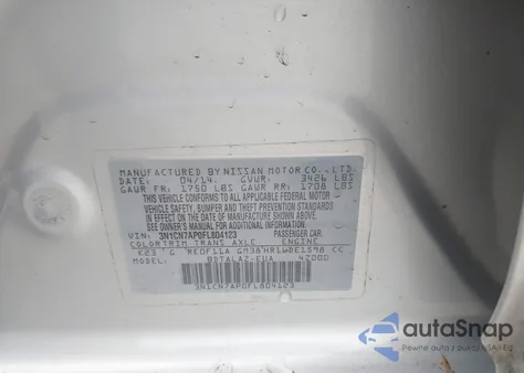 2015 Nissan Versa 1.6 S+ из США, поврежденный, VIN 3N1CN7AP0FL804123